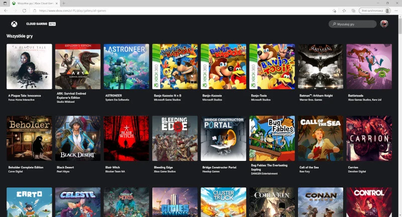 Xbox Cloud Gaming na PC