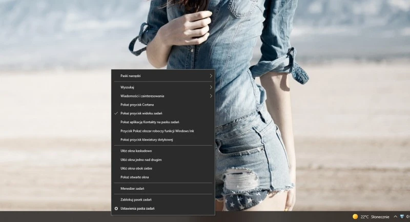 windows 10 menu paska zadan
