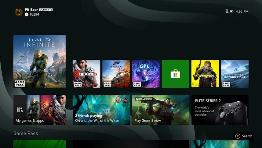 xbox series x 4k interfejs 2