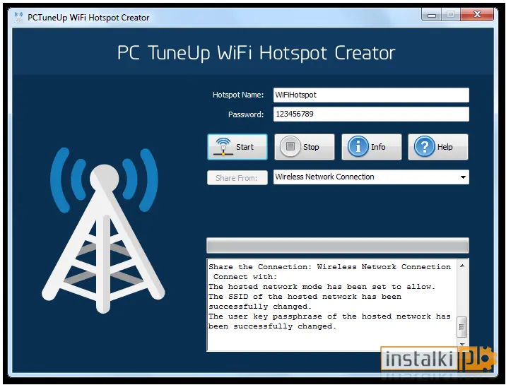 PCTuneUp WiFi Hotspot Creator