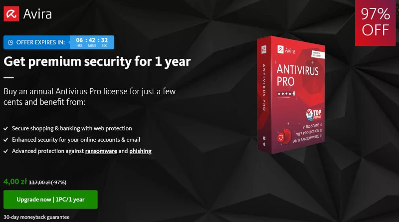 Avira Antivirus Pro w promocji za jedyne 4 złote