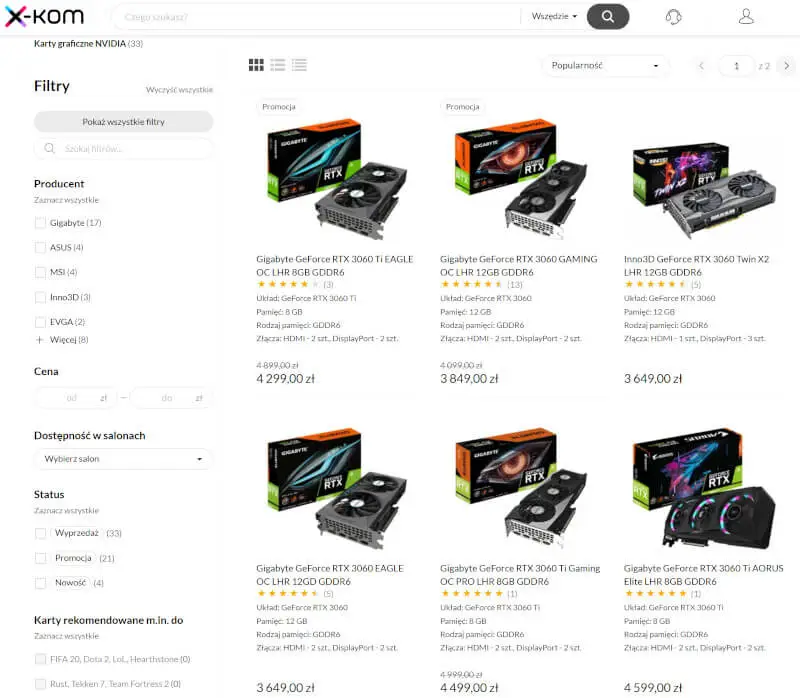 X-kom coraz bliżej realizacji kolejek na karty graficzne RTX 3000