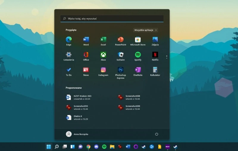 windows 11 menu start teraz
