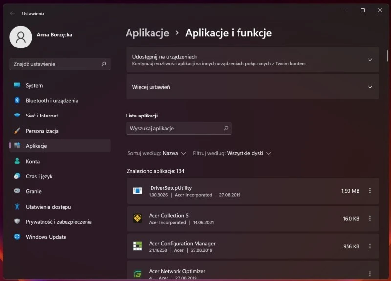 aplikacje i funkcje windows 11v2