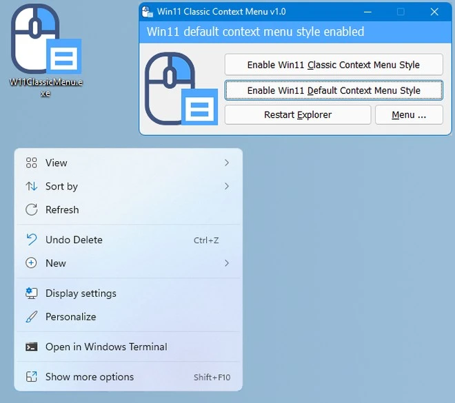 Windows 11 klasyczne menu kontekstowe 2