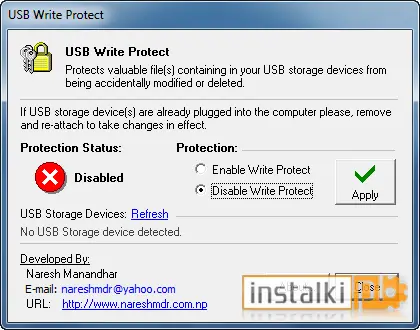 Okladka USB Write Protect