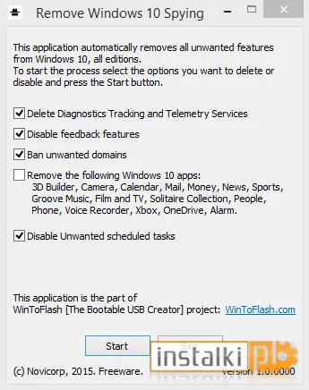 Okladka Remove Windows 10 Spying