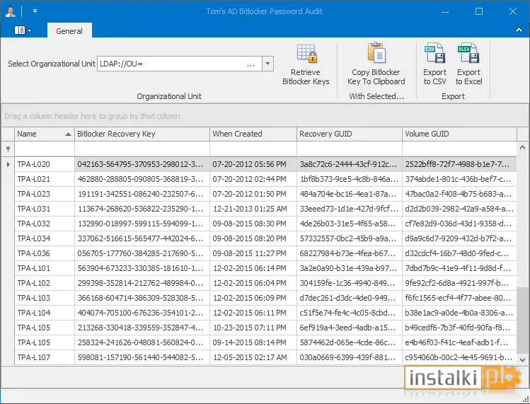 Okladka AD Bitlocker Password Audit