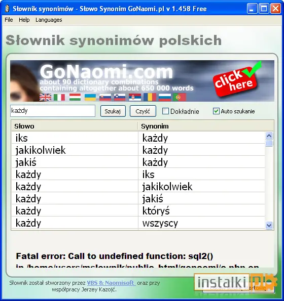 Okladka GoNaomi Słownik Synonimów polskich