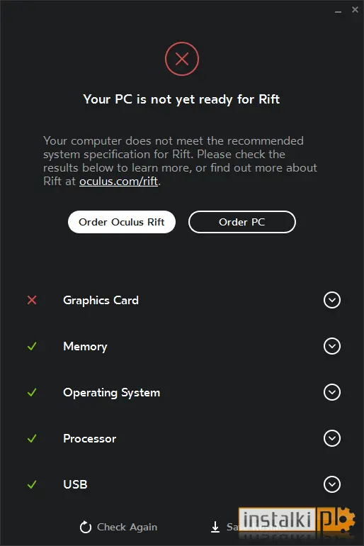 Oculus Rift Compatibility Check