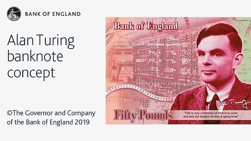 Ojciec sztucznej inteligencji i informatyki, Alan Turing, trafi na brytyjskie banknoty