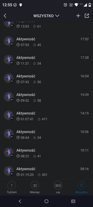 Amazfit Helio Strap: aktywności AI