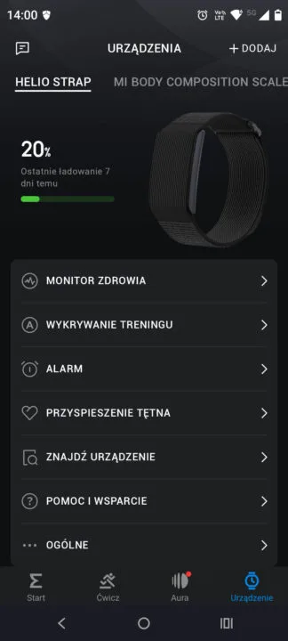 Amazfit Helio Strap - bateria 20%