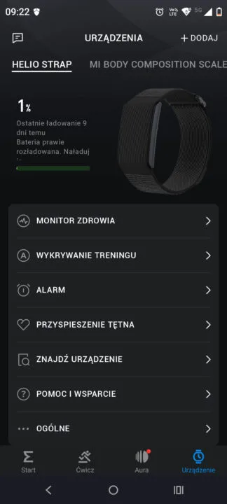 Amazfit Helio Strap - bateria 1%