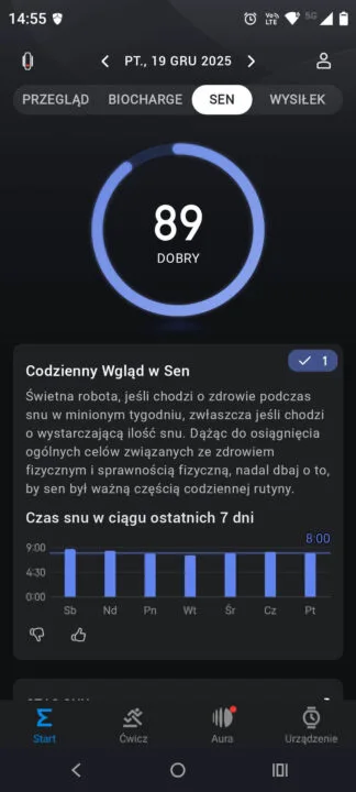 Zepp App: punkty, sen