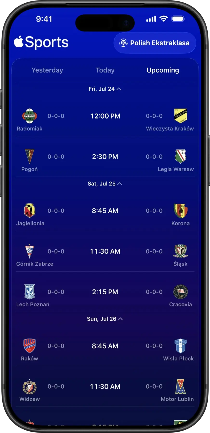 Apple Sports wkracza do polskiej Ekstraklasy. Świetne informacje dla kibiców