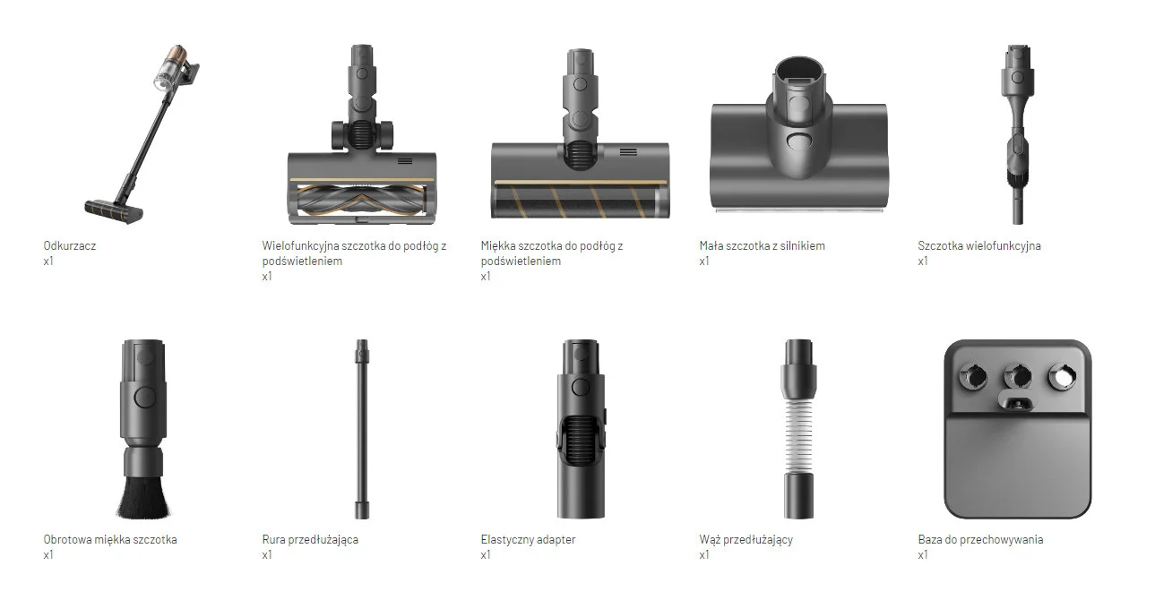 Dreame Z20 - akcesoria w zestawie