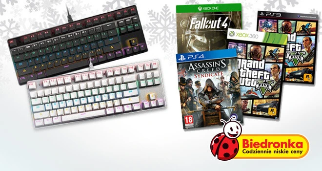 Gry na konsole i mechaniczna klawiatura dla graczy wkrótce w Biedronce