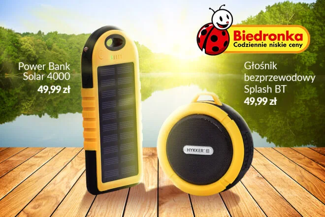 Głośnik Splash BT i Power Bank Solar 4000 od poniedziałku w Biedronce