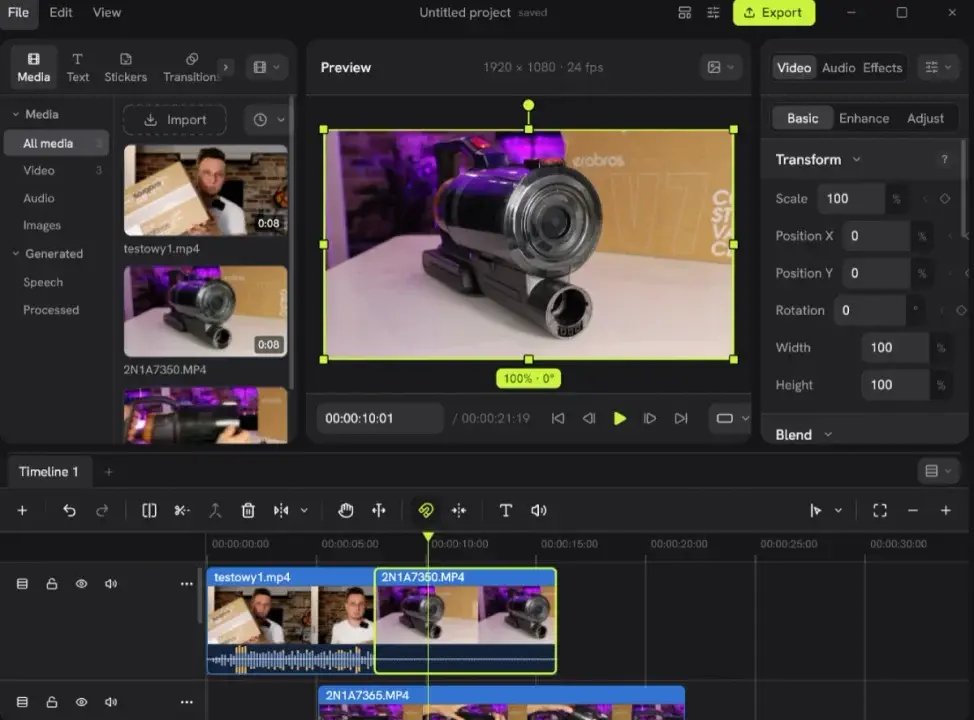 Wygląd edytora można dostosować zmieniając okienka / Źródło: screen Concat
