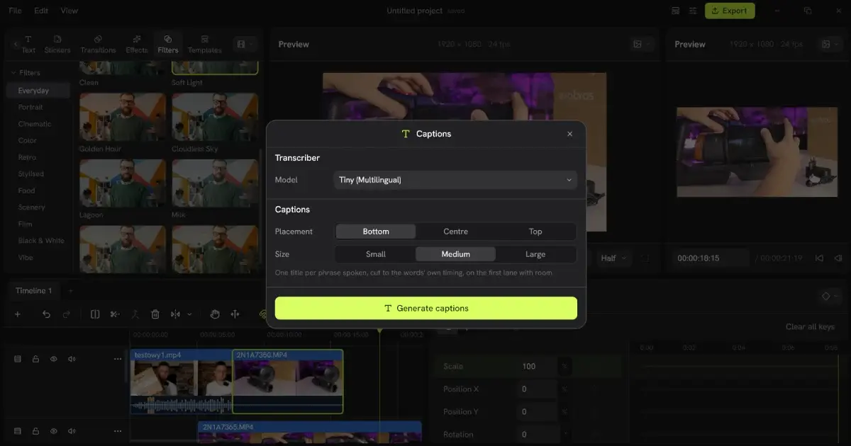 Program umożliwia automatyczną transkrypcję tekstu / Źródło: screen Concat