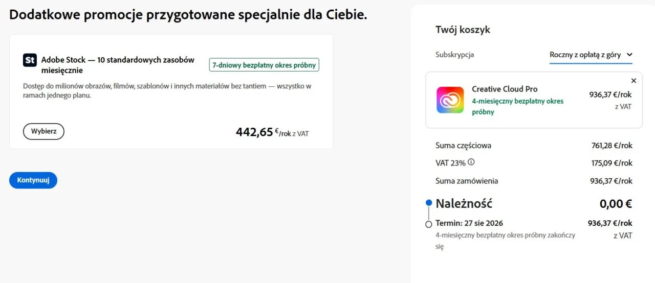 Pakiet Adobe Creative Cloud Pro 4 miesiące za darmo.