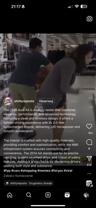 Dziwne opisy na Instagramie