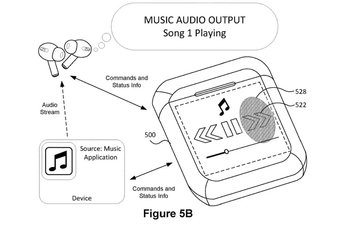 Patent dotyczący etui z ekranem dla słuchawek Apple AirPods