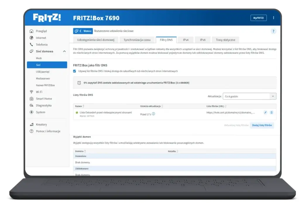 FRITZ!OS 8.50 wprowadza także funkcję Smart Check, która diagnozuje stan internetu / Źródło: FRITZ!