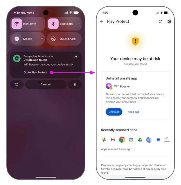Tak działa Google Play Protect. Źródło: CERT Orange
