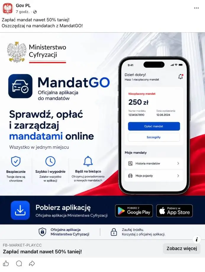 Uwaga na fałszywą aplikację MandatGo. Hakerzy przejmują kontrolę nad twoją kamerą i mikrofonem