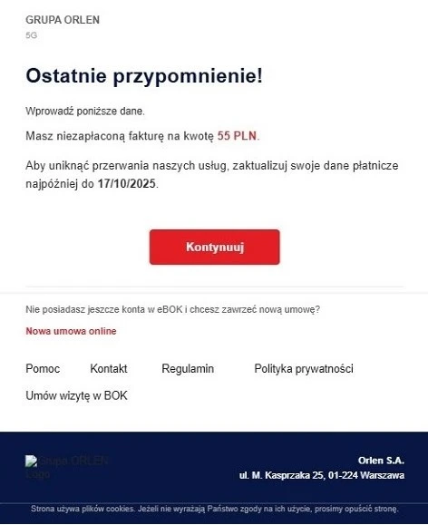 Dostałeś taką wiadomość o nadpłacie za gaz? Uważaj, to bezczelna pułapka oszustów