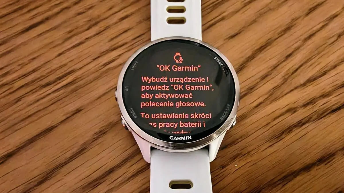 Opcja "OK Garmin" w Forerunner 970