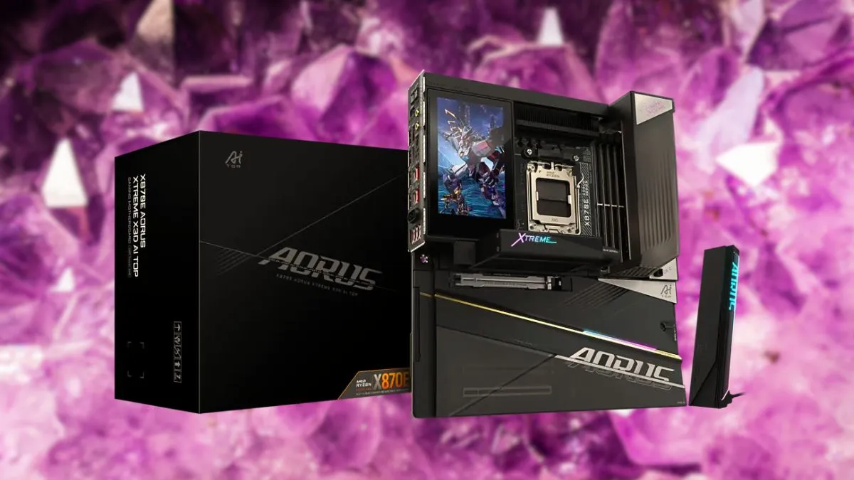 X870E AORUS XTREME X3D AI TOP – płyta główna z ekranem rozmiaru smartfona