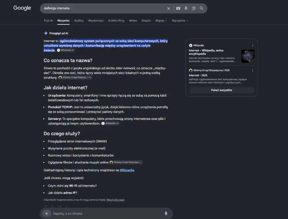 Google niszczy klasyczną wyszukiwarkę. Sztuczna inteligencja zajmie teraz całe ekranowe okno