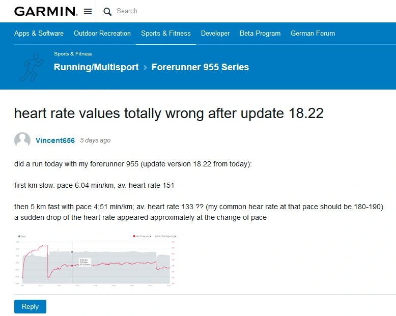 problem, z pomiarem HR ; Garmin Forerunner