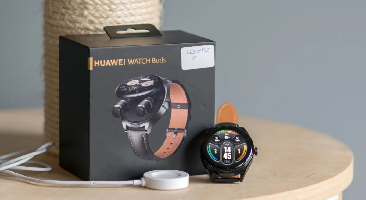 Huawei Watch Buds - pudełko i ładowarka