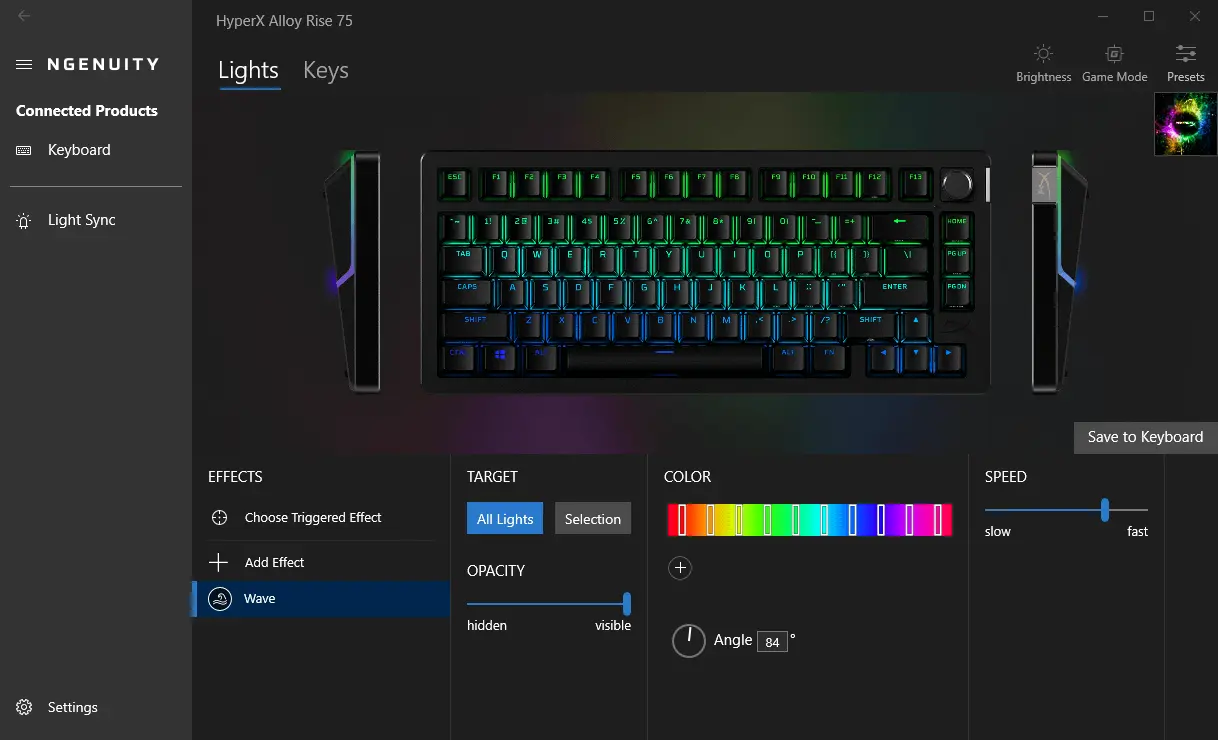 HyperX Alloy Rise 75 - aplikacja