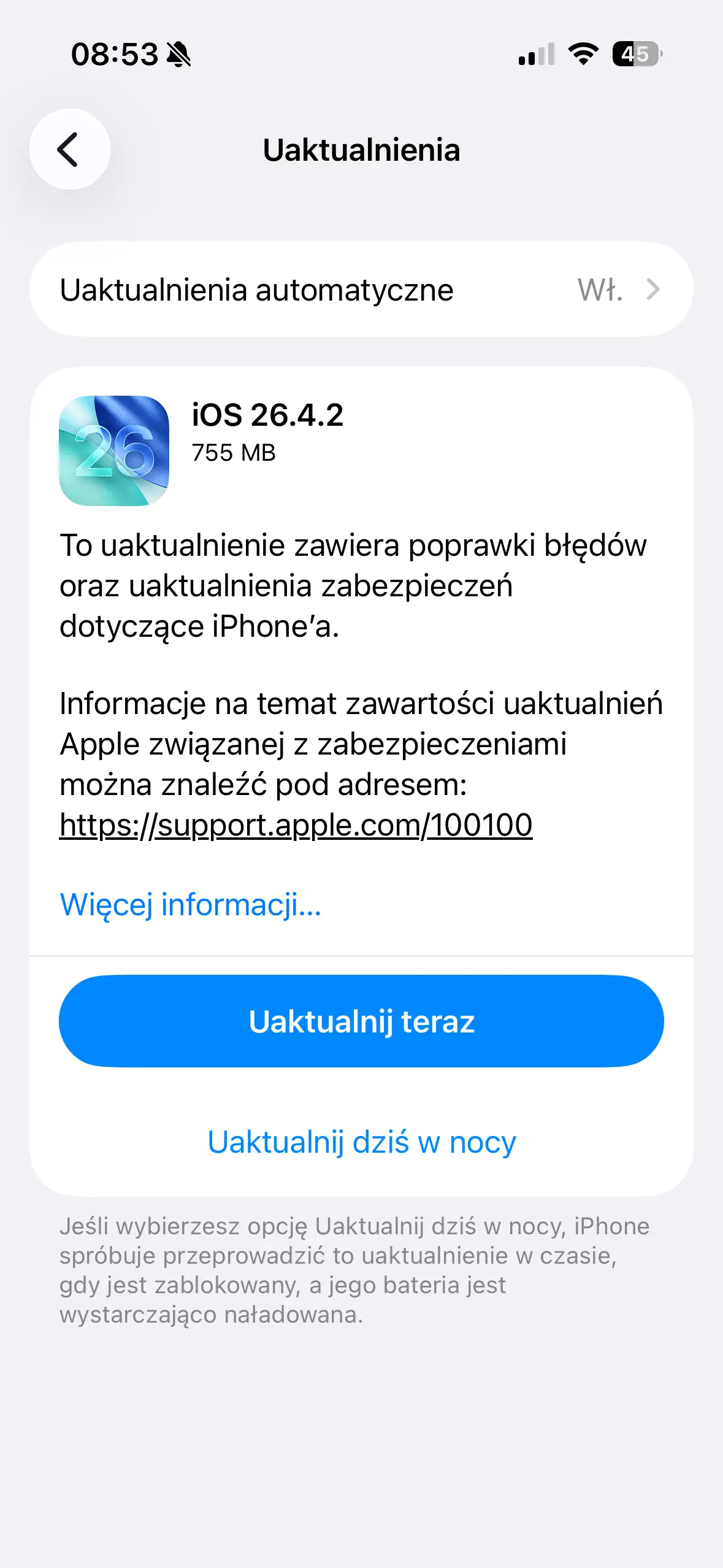 Nowy iOS już jest. Apple po cichu naprawia istotny błąd