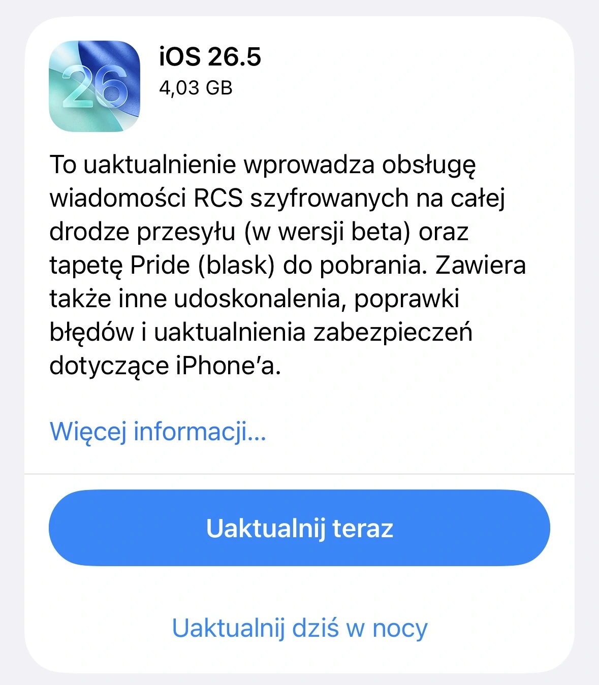IOS 26.5 już jest. Wprowadzono świetne zmiany dla Polaków