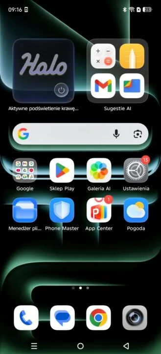 Menu w Infinix NOTE Edge