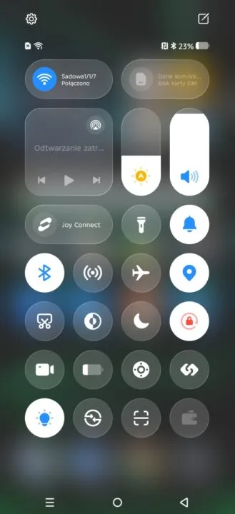 Menu w Infinix NOTE Edge