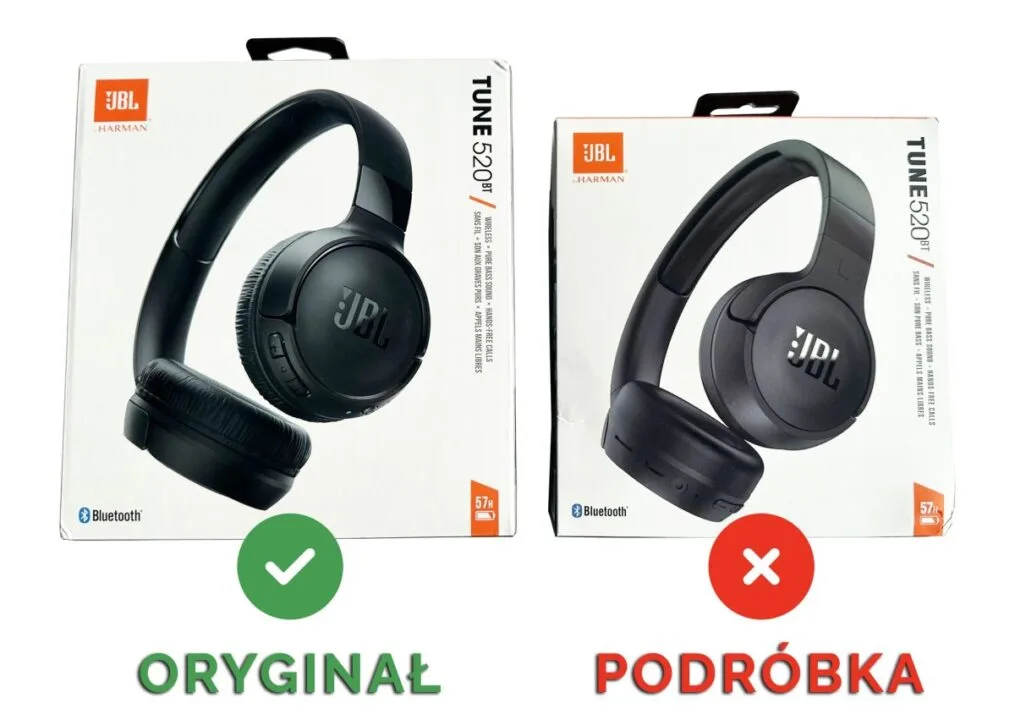 JBL Tune 520 BT podróbki jak rozpoznać