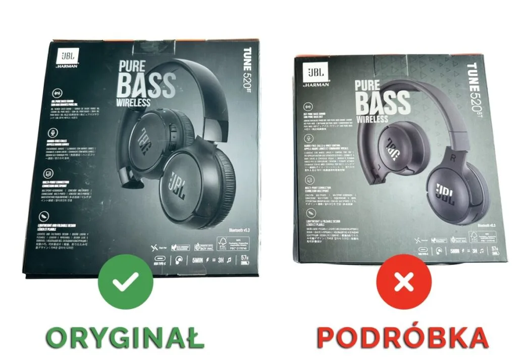 JBL Tune 520 BT podróbki jak rozpoznać