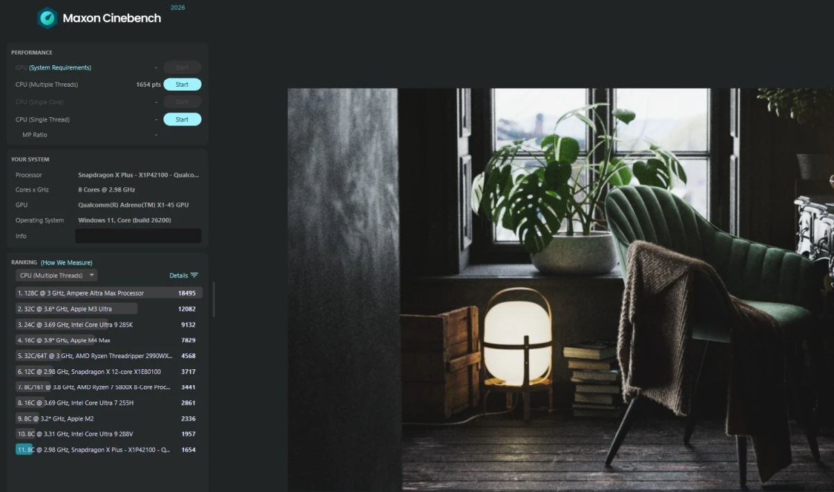 Lenovo ThinkPad T14s Gen 6 z układem Snapdragon X Plus (X1P-42-100) wydajność