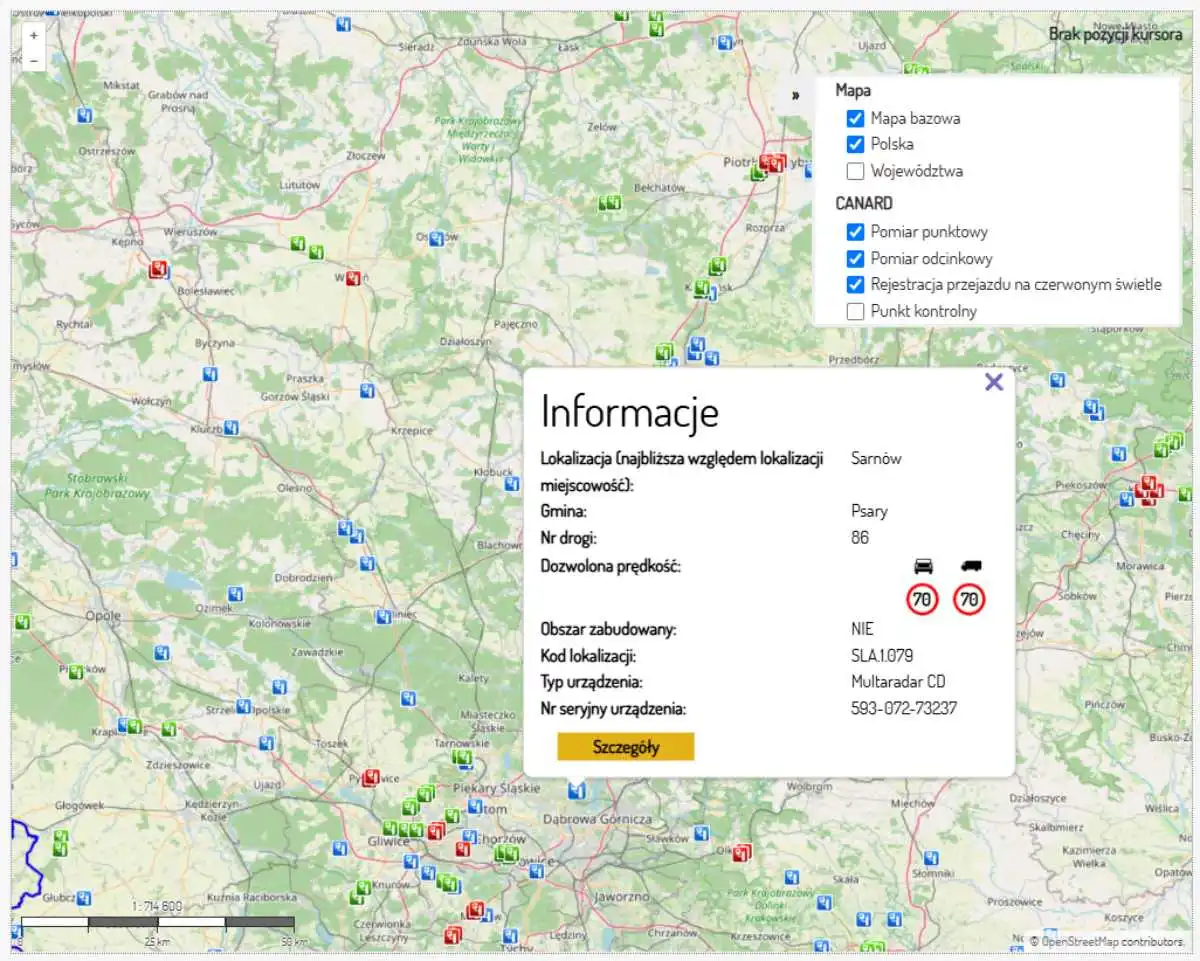 Planujesz trasę na wakacje? Ta mapa pokaże ci działające fotoradary i limity prędkości