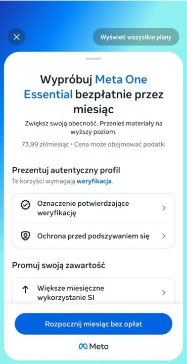 Twórcy mają do wyboru dwa rodzaje subskrypcji. Źródło: Meta