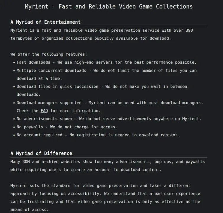 Myrient to archiwum gier retro.