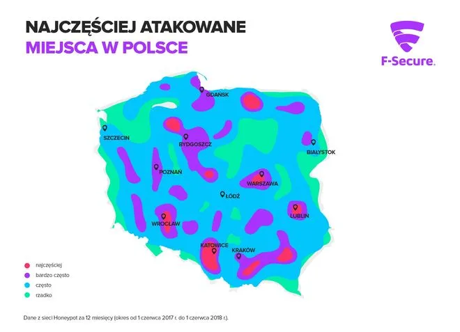 Najczesciej atakowane miejsca w Polsce