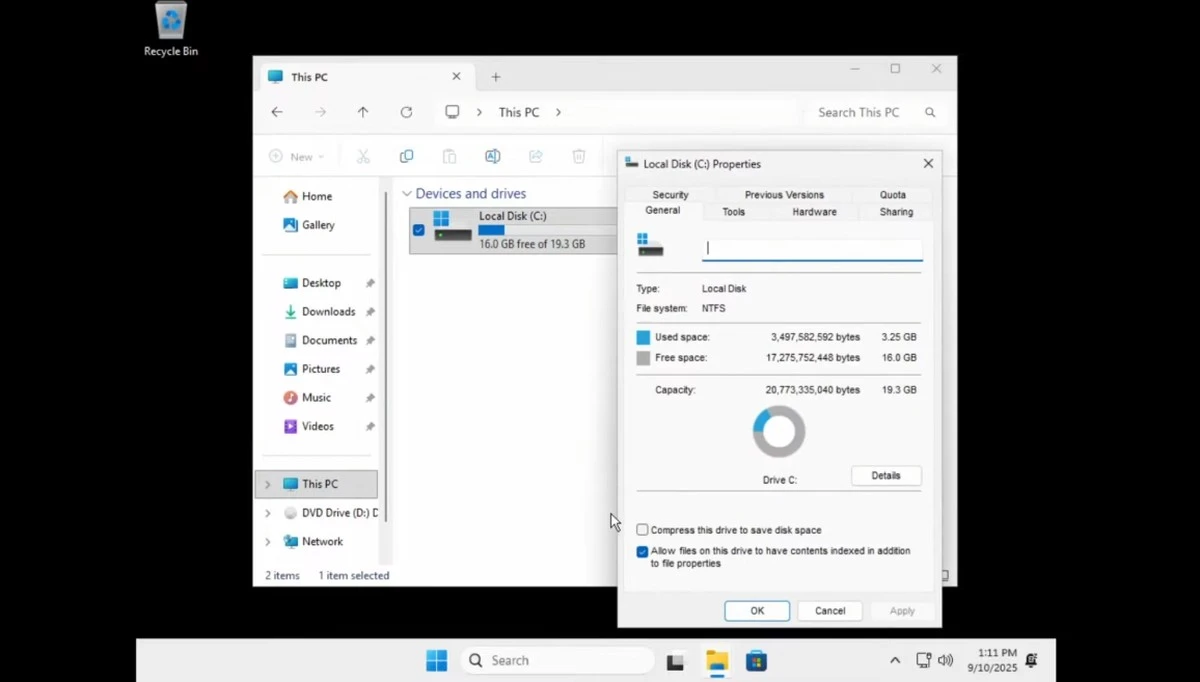 Nano11 to odchudzony Windows 11. Tiny11 zostaje w tyle